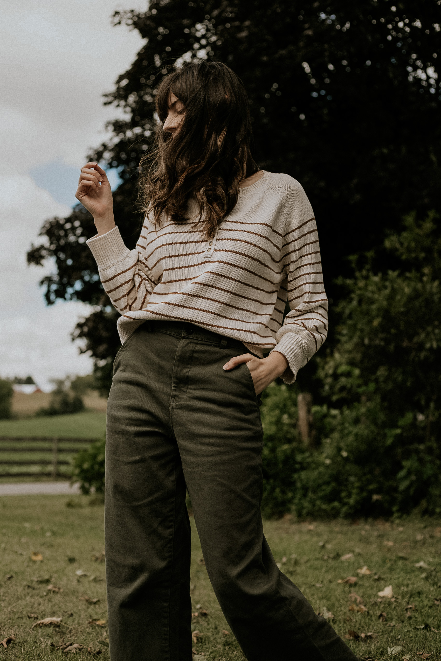 Sezane Leontine Jumper with Everlane Wide Leg Pants